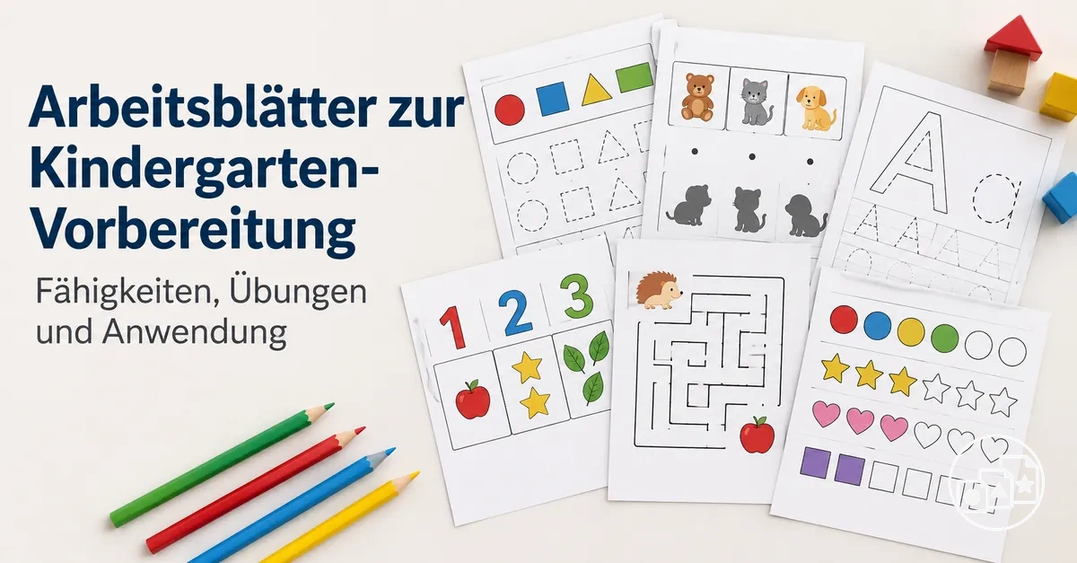 Arbeitsblätter zur Kindergarten-Vorbereitung mit frühen Lern- und Schulbereitschaftsfähigkeiten