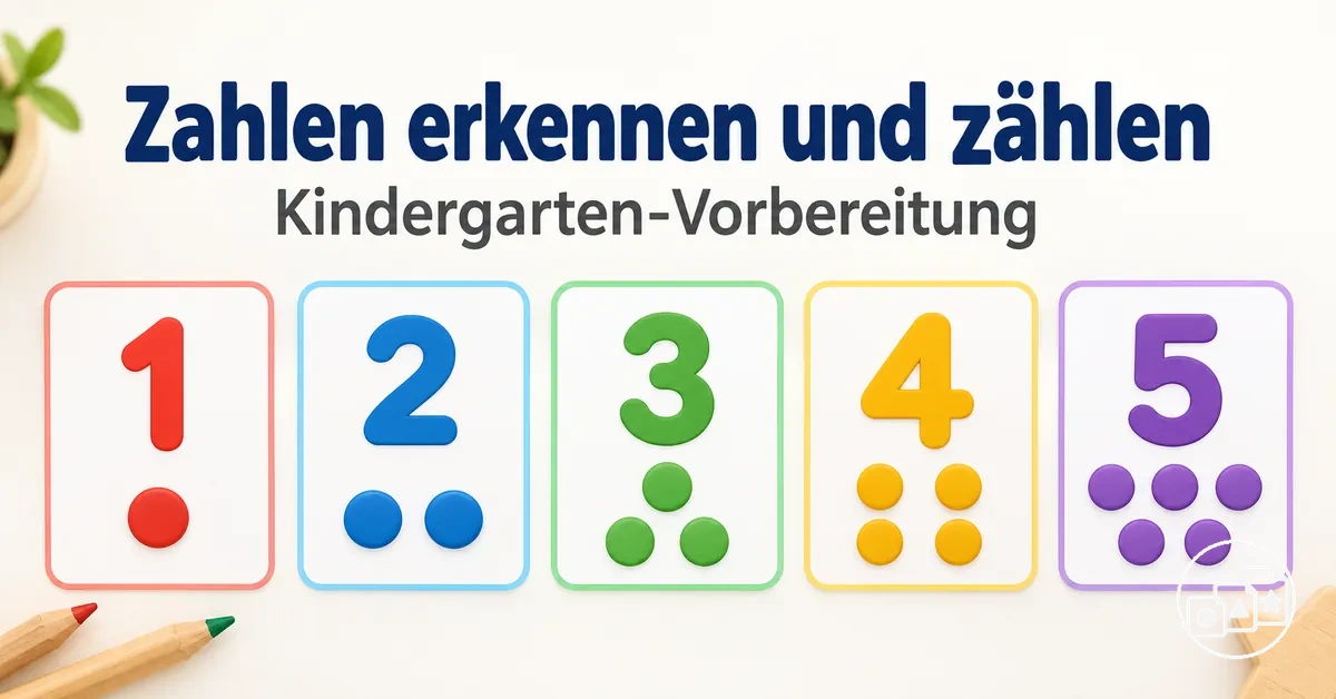 Übungen zum Erkennen von Zahlen und zum Zählen für die Kindergarten-Vorbereitung