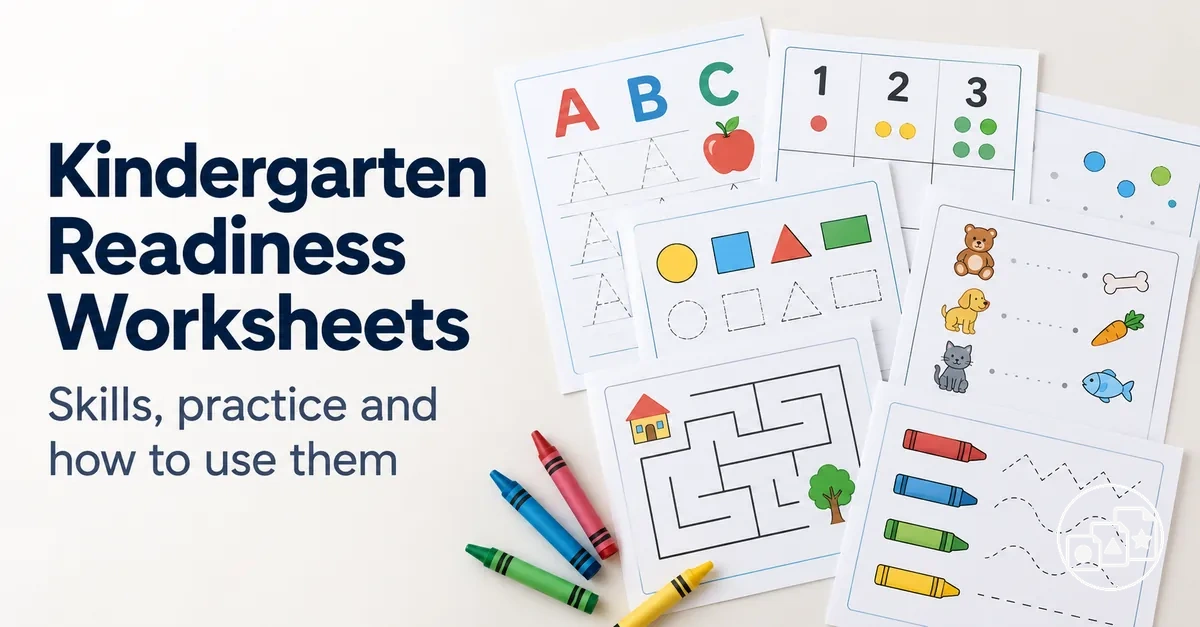 Kindergarten readiness worksheets covering early learning and school readiness skills