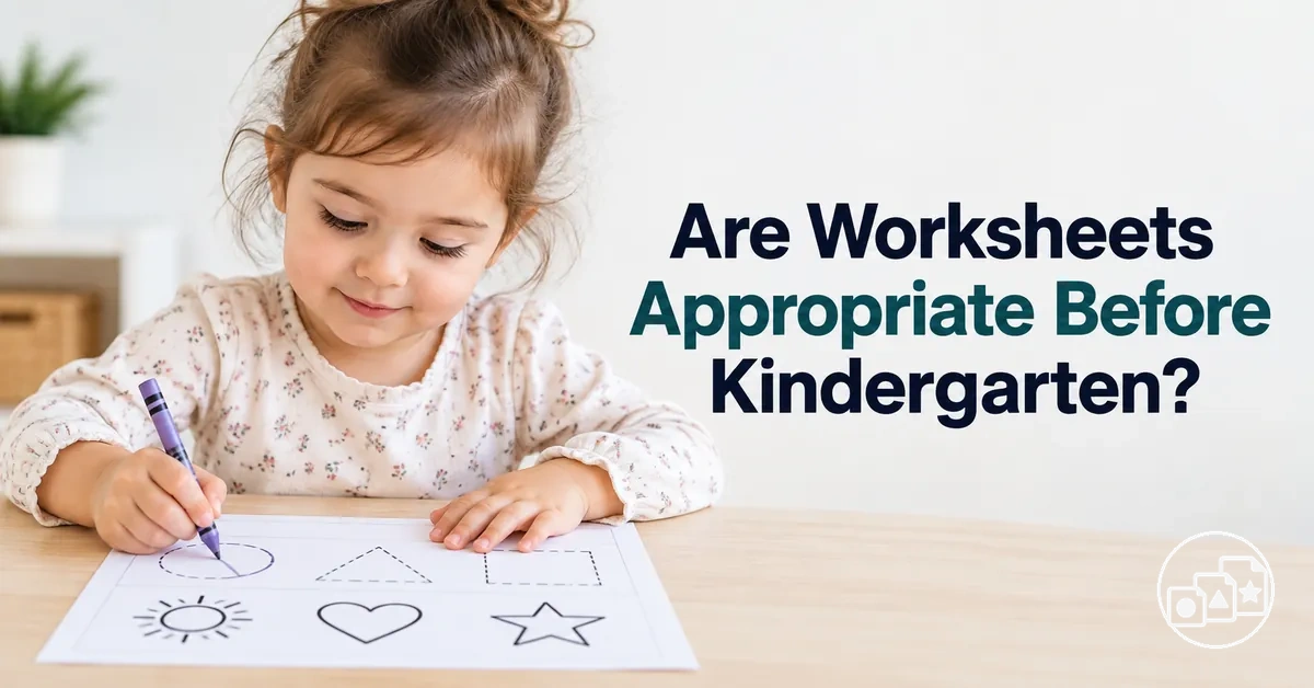 Child using an age-appropriate worksheet before kindergarten