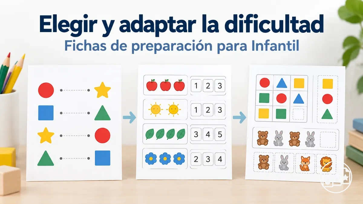 Fichas de preparación para Infantil ordenadas por niveles crecientes de dificultad