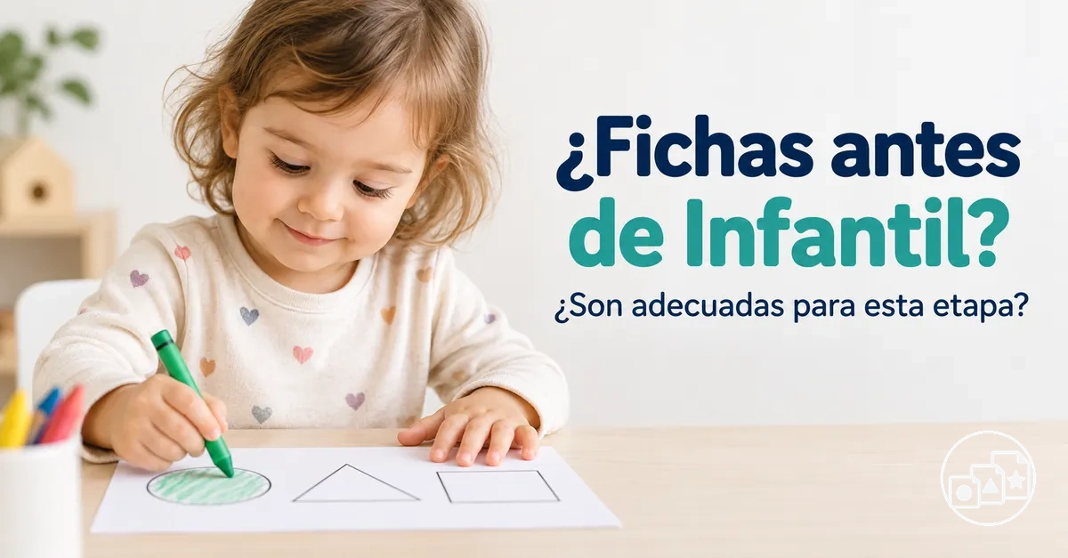 Niño haciendo una ficha adecuada a su edad antes de empezar Infantil