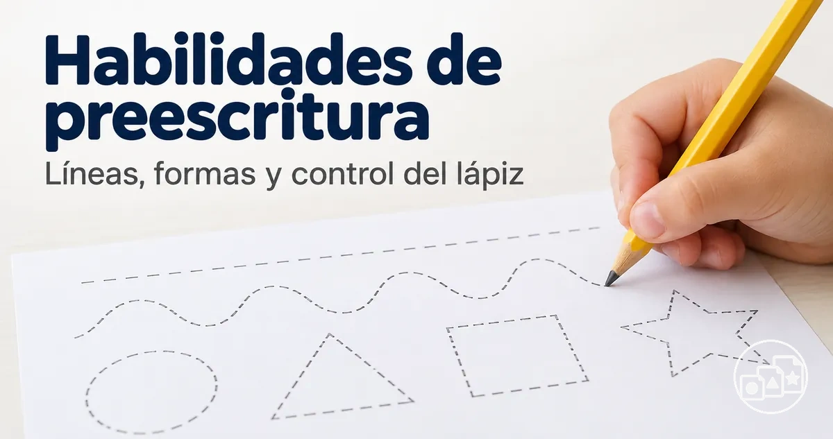 Práctica de preescritura con líneas, formas y control del lápiz