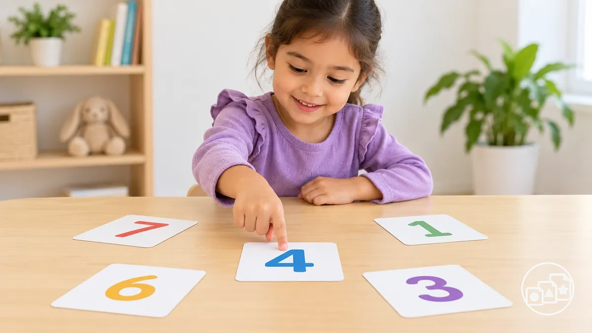 Niño que identifica un numeral escrito sin utilizar el orden de conteo