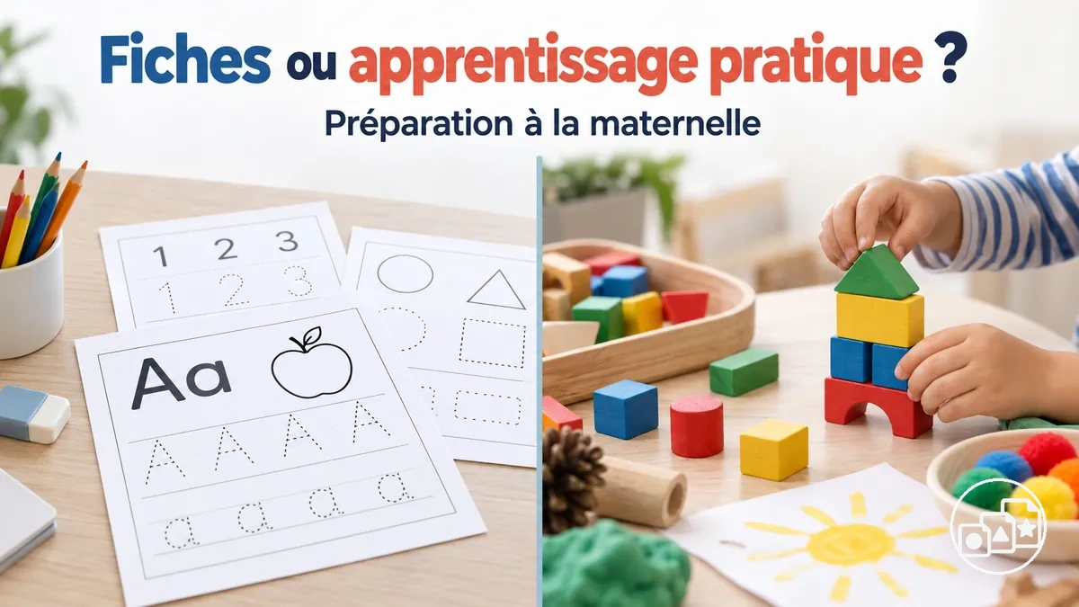 Exercices sur fiches d’activités et activités pratiques pour préparer l’entrée en maternelle