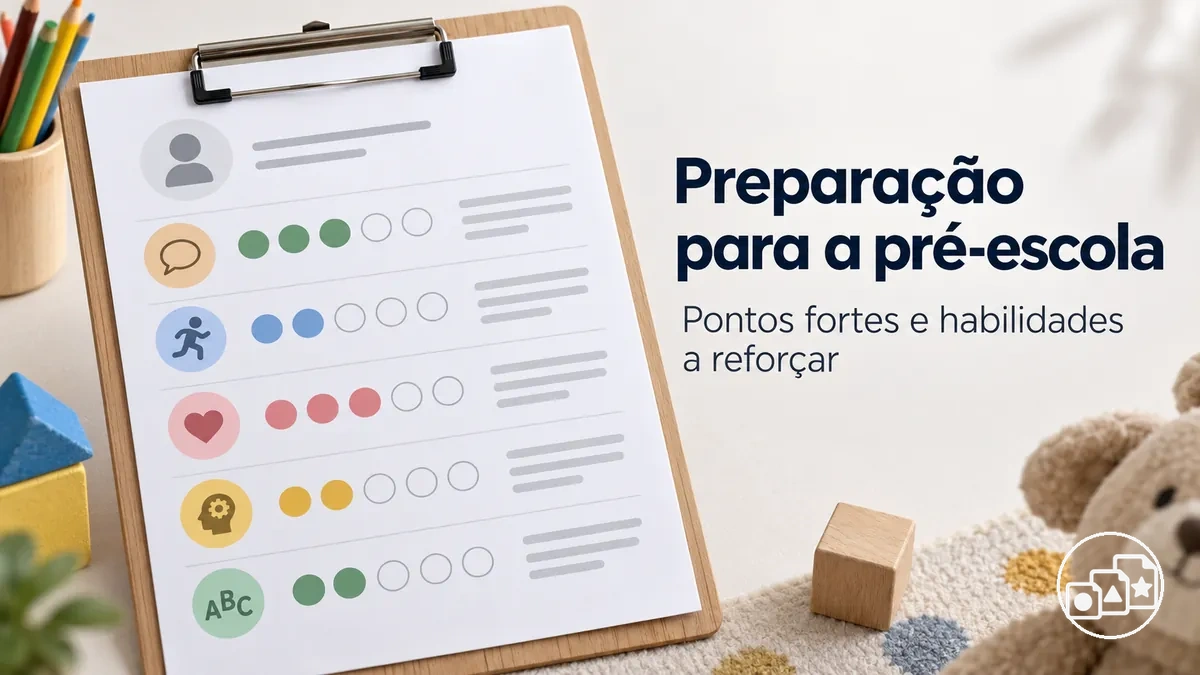 Avaliação da preparação para a pré-escola com pontos fortes e habilidades a reforçar