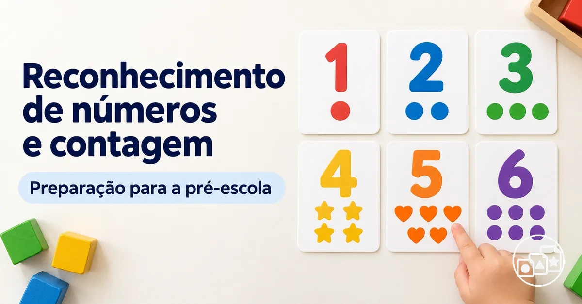 Prática de reconhecimento de números e contagem para preparar a criança para a pré-escola