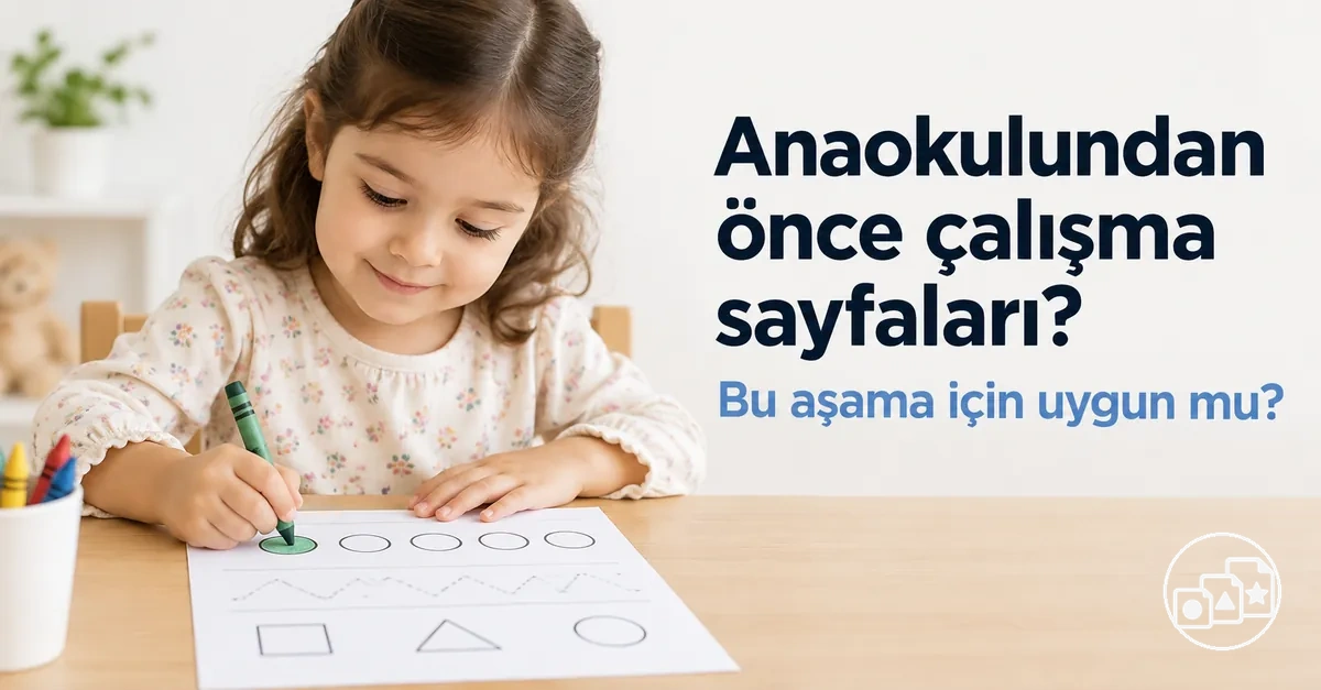 Anaokulundan önce yaşına uygun bir çalışma sayfası yapan çocuk