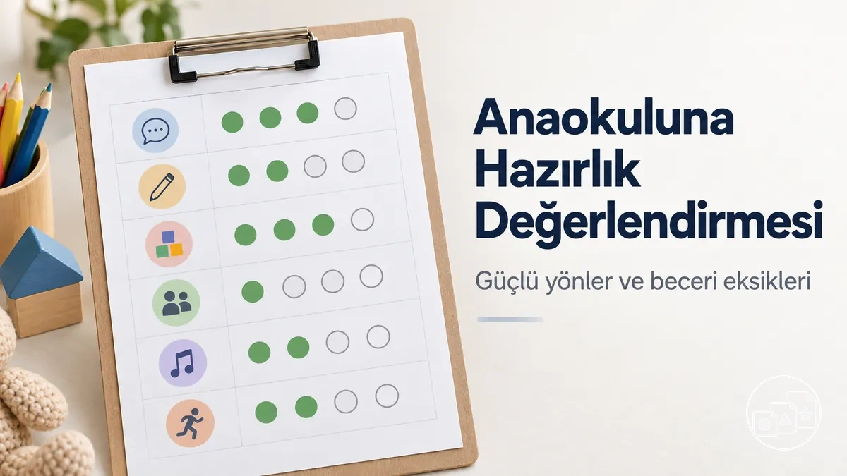 Güçlü yönleri ve beceri eksiklerini gösteren anaokuluna hazırlık değerlendirmesi